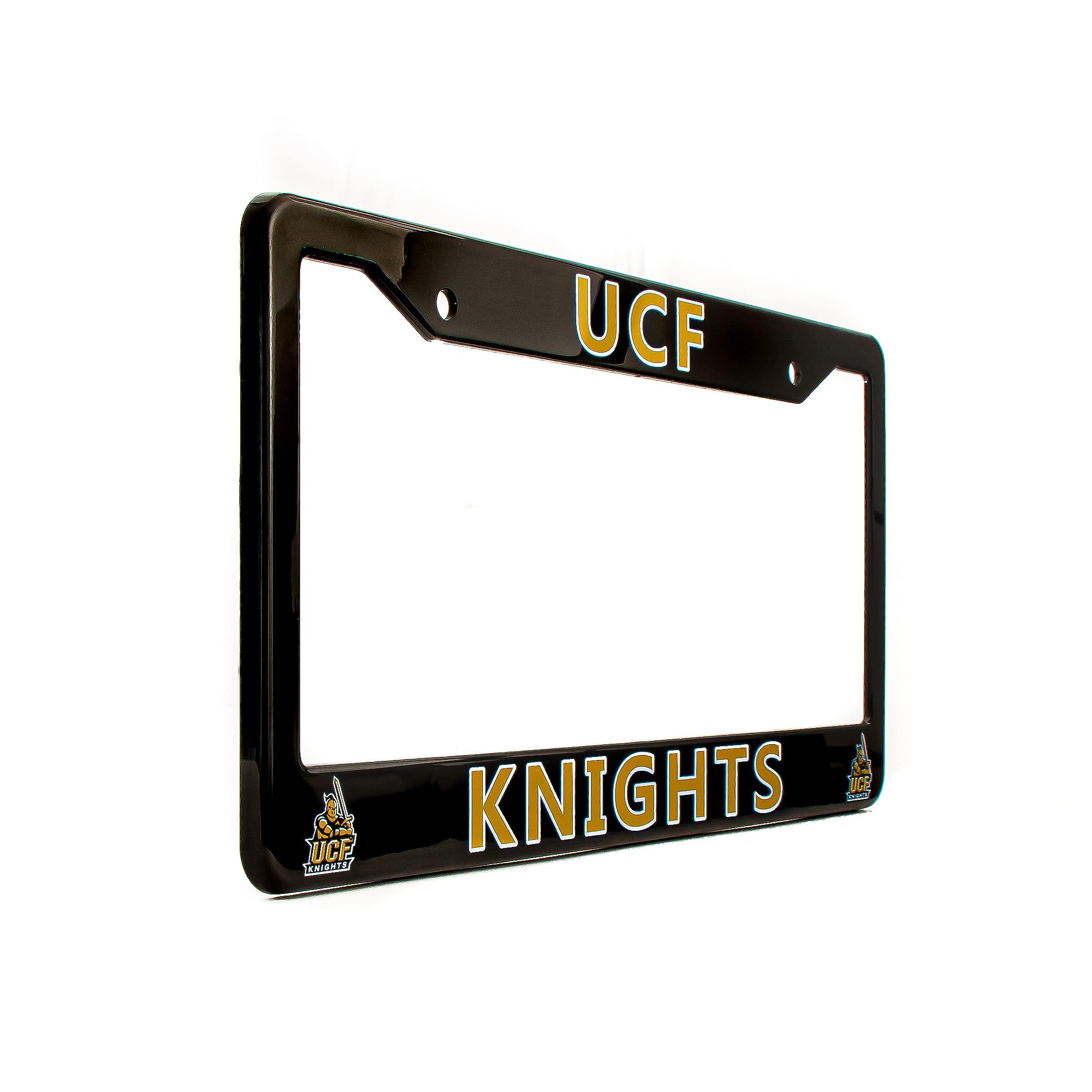 EliteAuto3K UCF Golden Knights License Plate Frame Cover – Black – 12.25” x 6.25” - Ideal Gift for Sports Fans & Supporters – Slim Design