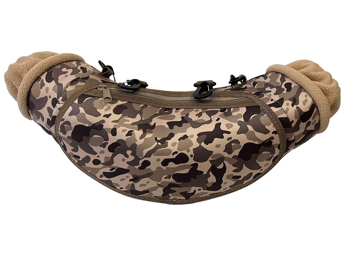 Waterproof Hand Warmer Muff made of Camouflage Neoprene with Waist, Belt Loop or Neck Strap