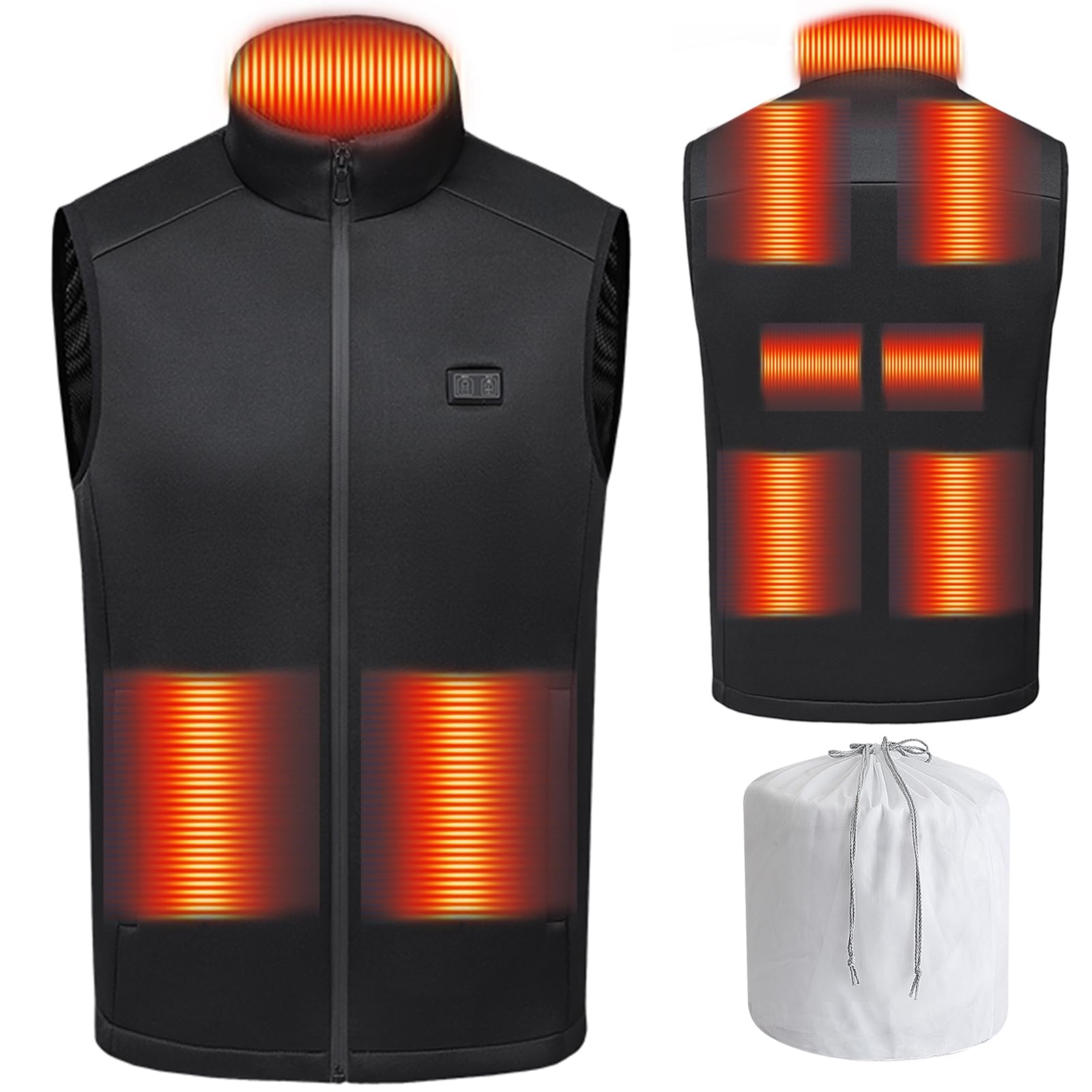 Heavyoff Lightweight Heated Vest for Men Women, with 9 Heating Areas, Outdoor Casual Heated Jacket, Battery Not Included