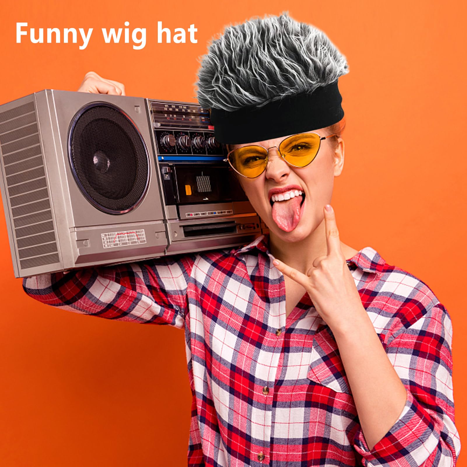 Sombrero De Peluca Hip Hop Con Pelo De Púas - Gorro Realista Elástico Para Cosplay Y Uso Diario