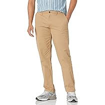 Amazon Essentials Pantaloni chino elasticizzati casual dritti Uomo, Marrone Cenere, 32W ,  32L