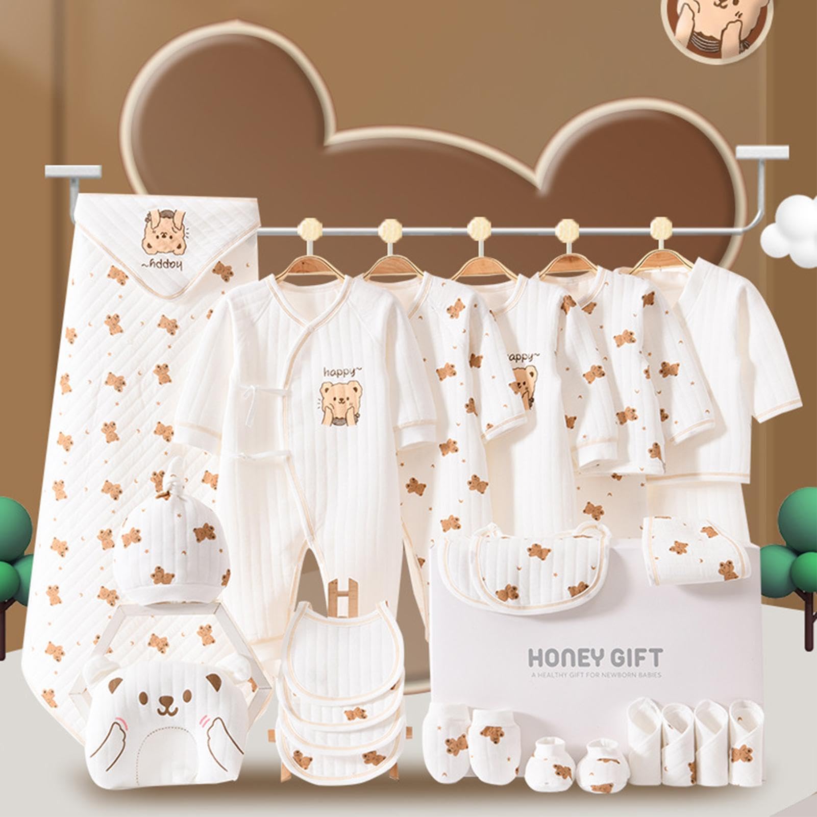 Zestaw Ubran Dla Dziewczynki Bawełniane Unisex Urocze Body | Komplety odzieży dziecięcej dla dziewczynek Na uniseks do domu shower dla mamy urodziny sesja fotograficzna lista prezentów