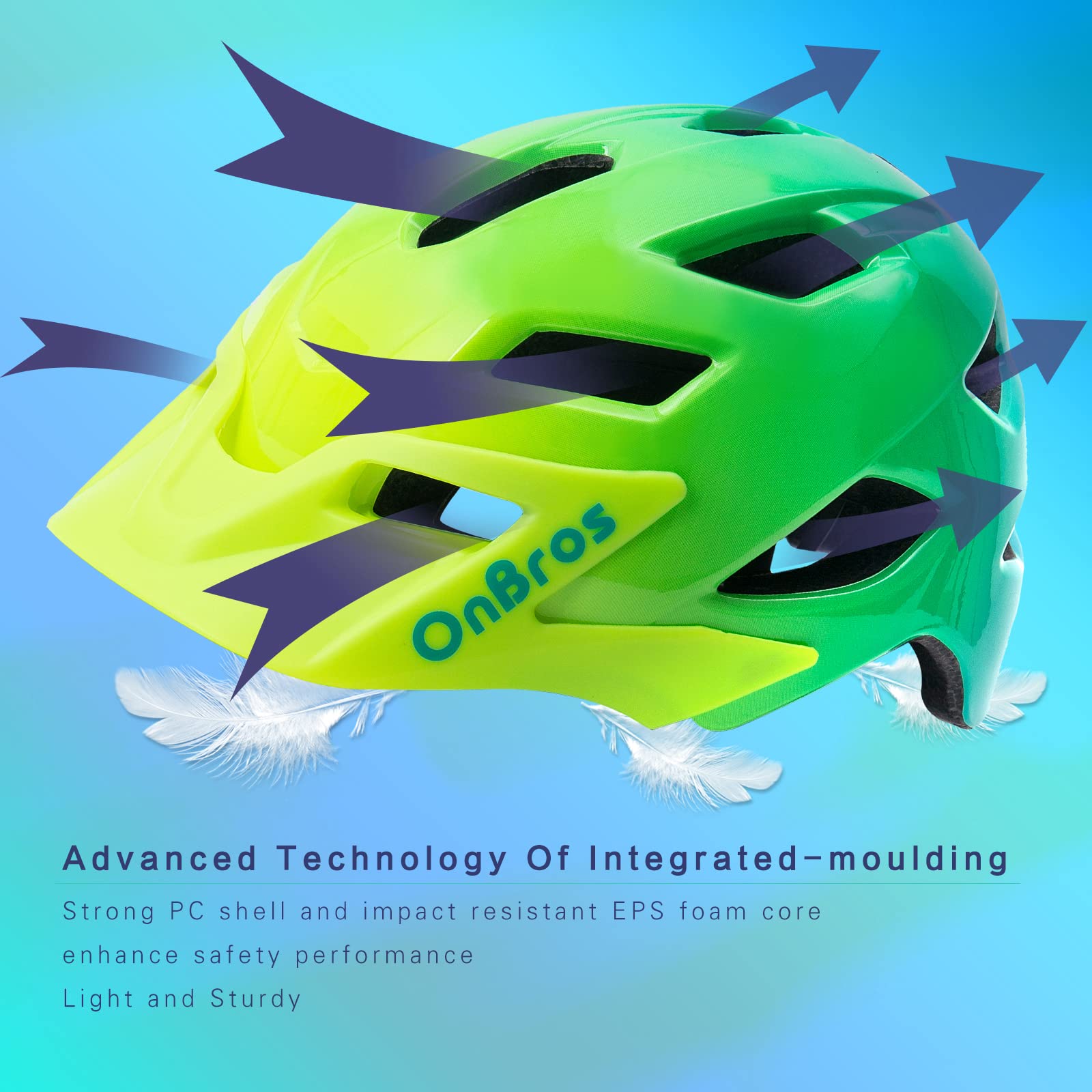 OnBros Fahrradhelm Kinder, Mädchen und Jungen Helm Kinder für 5-13 Jahre Kinderfahrradhelm mit Visier Fahrrad Helm Kind 50-57CM für Skateboarding Scootering und Radfahren