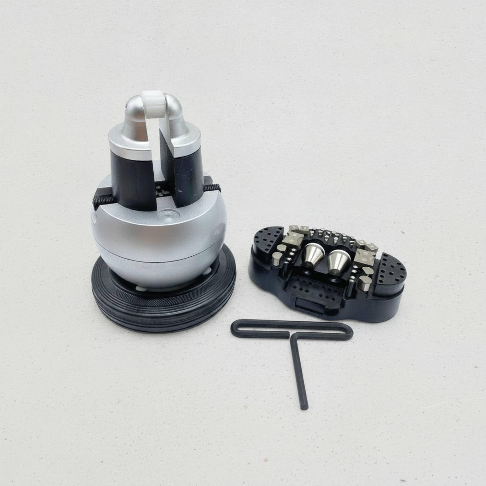 Gemstone Setting Morsa Sferica per Incisione Supporto da Banco Regolabile Base Rotante 360 Gradi Attrezzo con Inserti Conici E Accessorio Forato