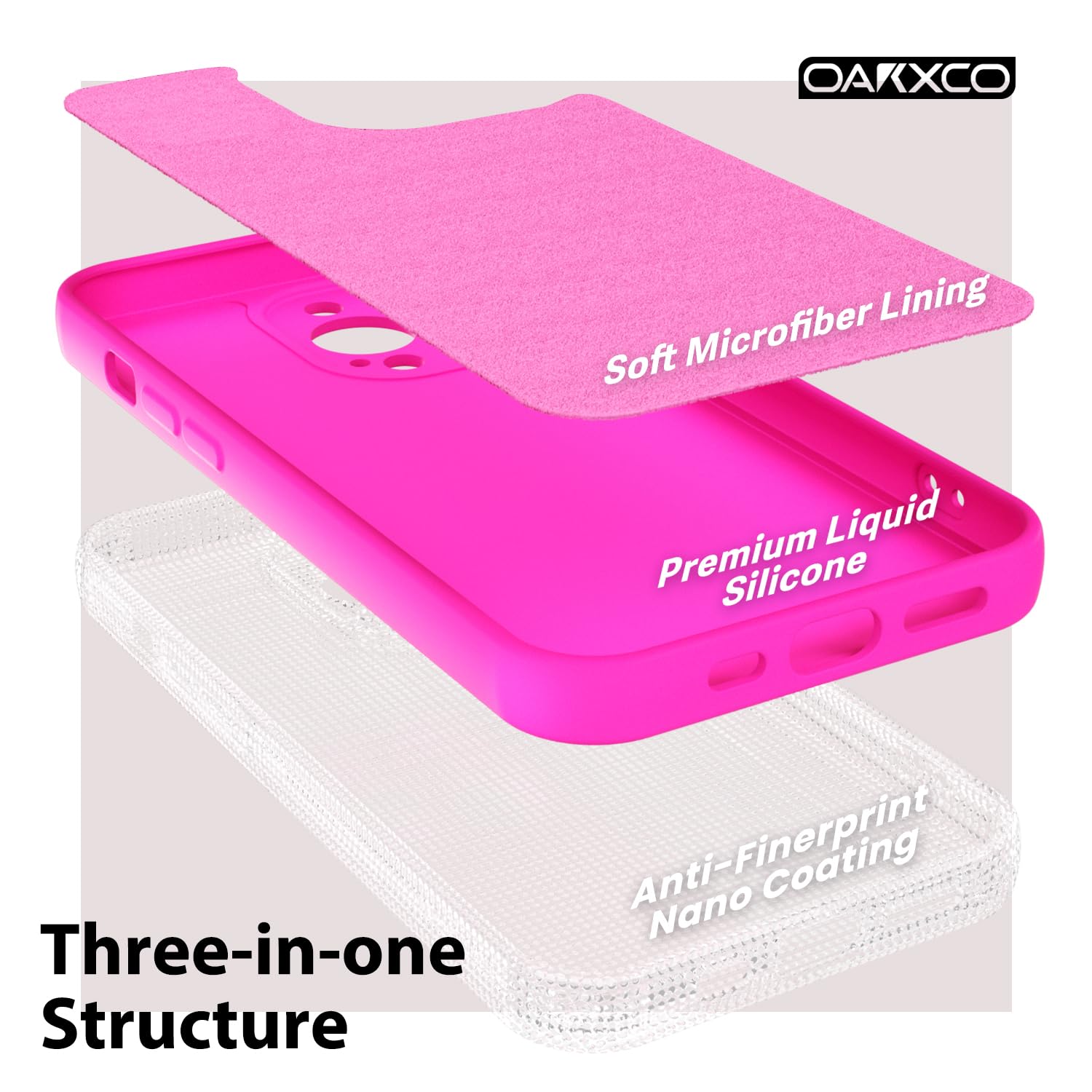 oakxco for iPhone 16 Pro Max Case Liquid Silicone, Soft Rubber Gel Elegant Aesthetic Basic Simple Cover, Cute Thin Slim TPU Matte Solid Color Plain Smooth Case for Women Girl, Light Pink — view 998