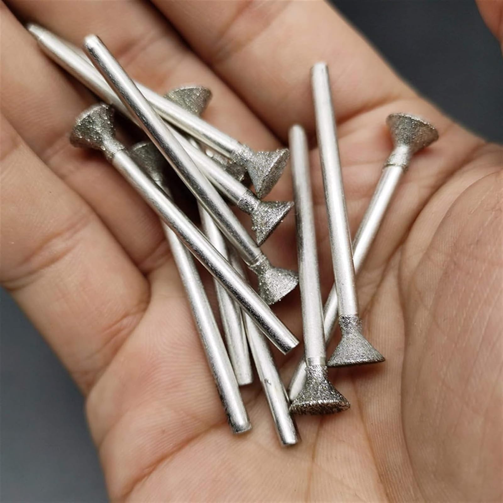 Lima de escofina de metal, juego de limas de aguja, 10 piezas de juego de brocas de diamante de 2,35 mm, utilizada for tallar agujas de jade, herramienta de pulido de limas rotativas, lima resistente