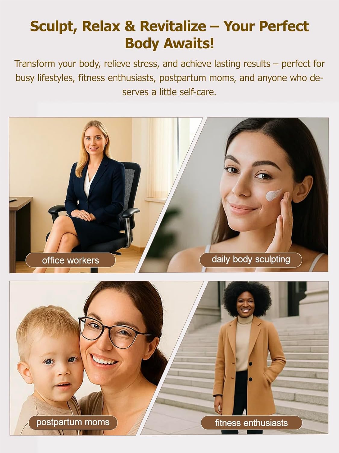 Lymphatic Drainage Massager & Anti Cellulite Massage Tool, Helps Reduce Stretch Marks & Cellulite, for Legs, Arms & Belly, Body Sculpting Machine with Microcurrent, Light, Heat & Vibration - Image 6