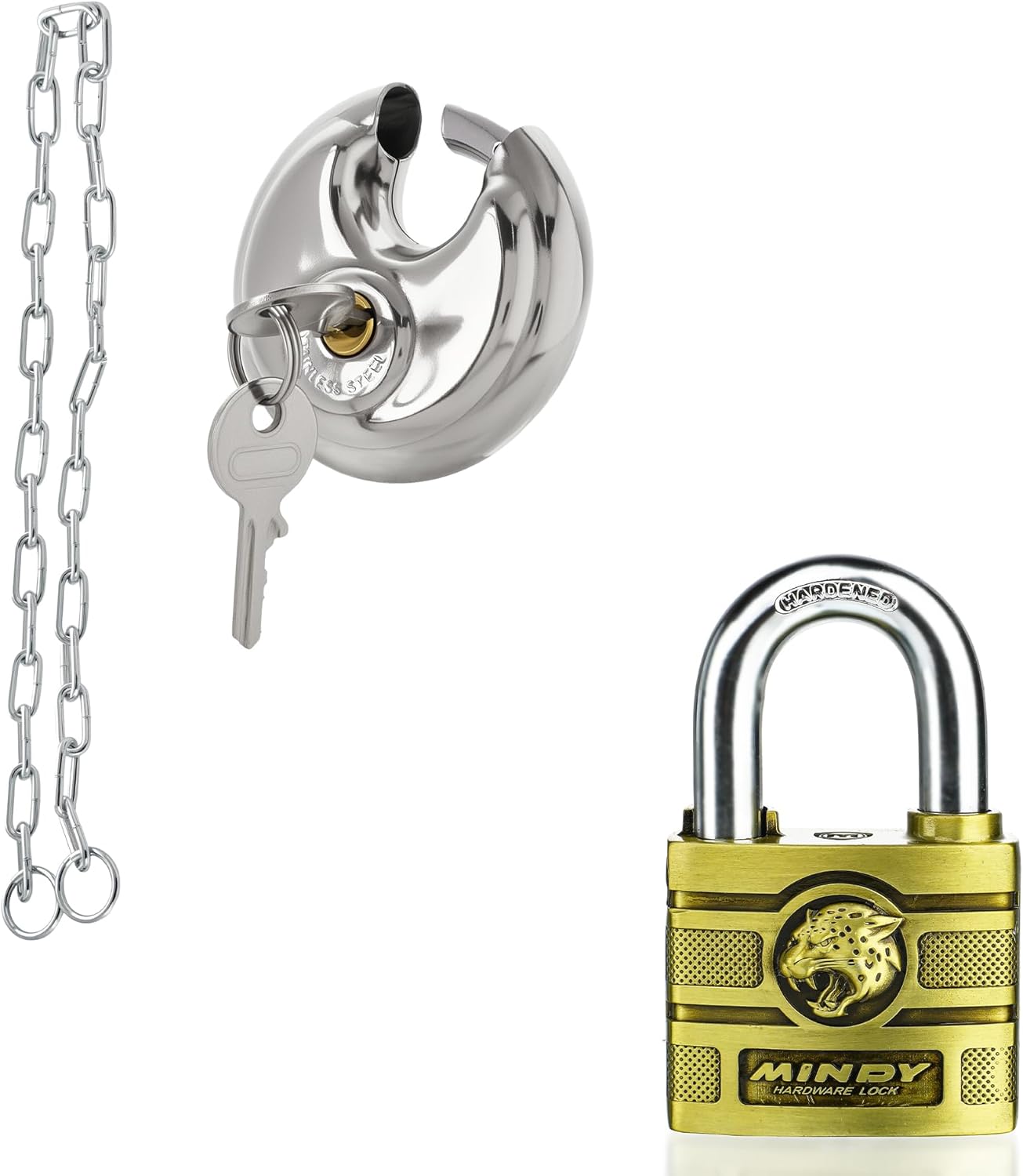 70mm Heavy Duty Steel Keyed Discus Padlock and 60mm Heavy Duty Waterproof Keyed Padlock