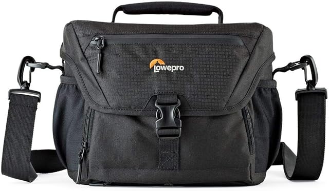 Lowepro LP37123-PWW Nova 180 AW II Camera Bag, Waterproof, Customizable, Fits Pro-depth DSLR with Lens, compact drone, 3-4 Additional Lenses, Flash