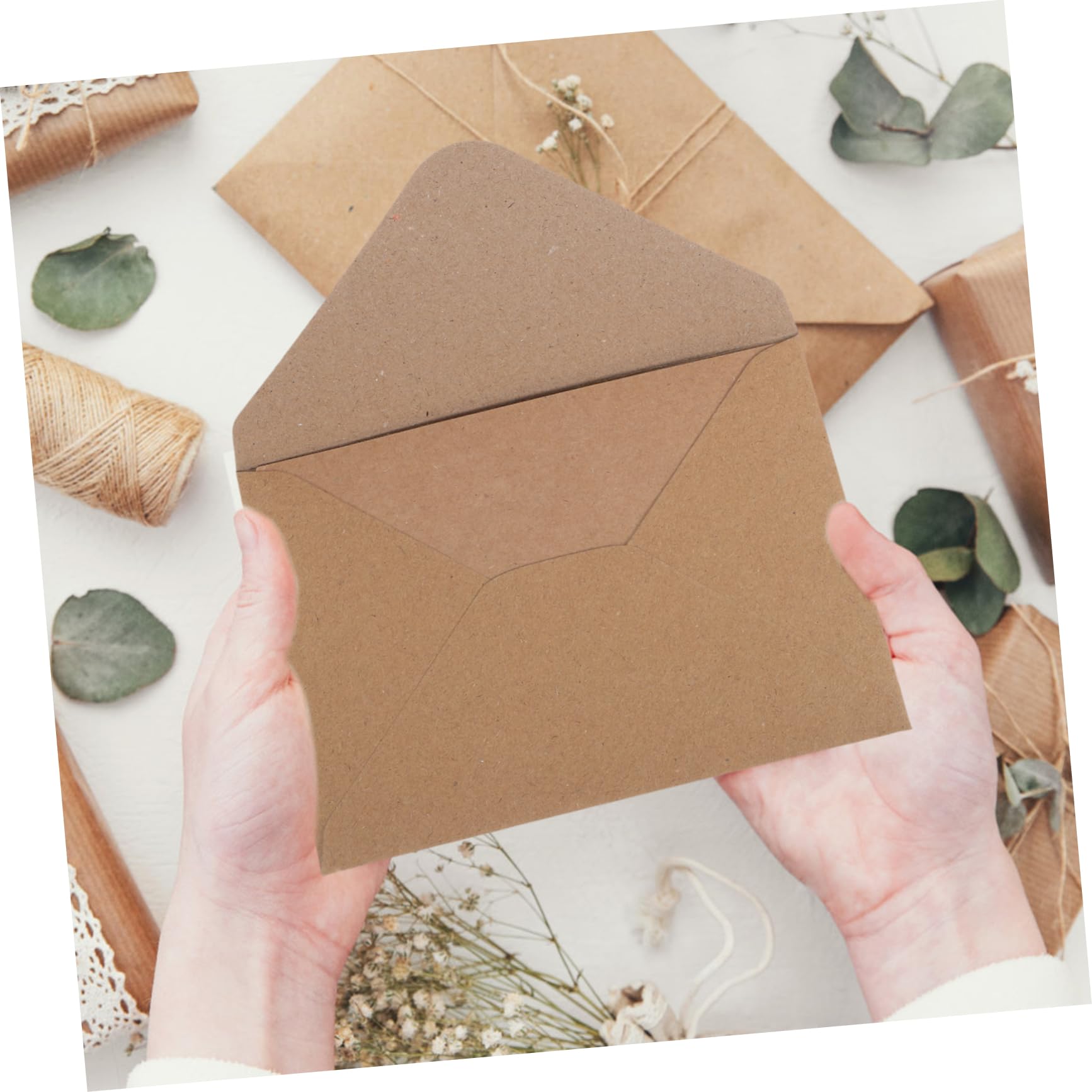 120 Stück Kraftpapier Karten Umschläge mit Quadratischen Umschlägen Vintage Hochzeitspostkarten für Hochzeitseinladungen und Feiertagsgrüße in Klassischem Khaki