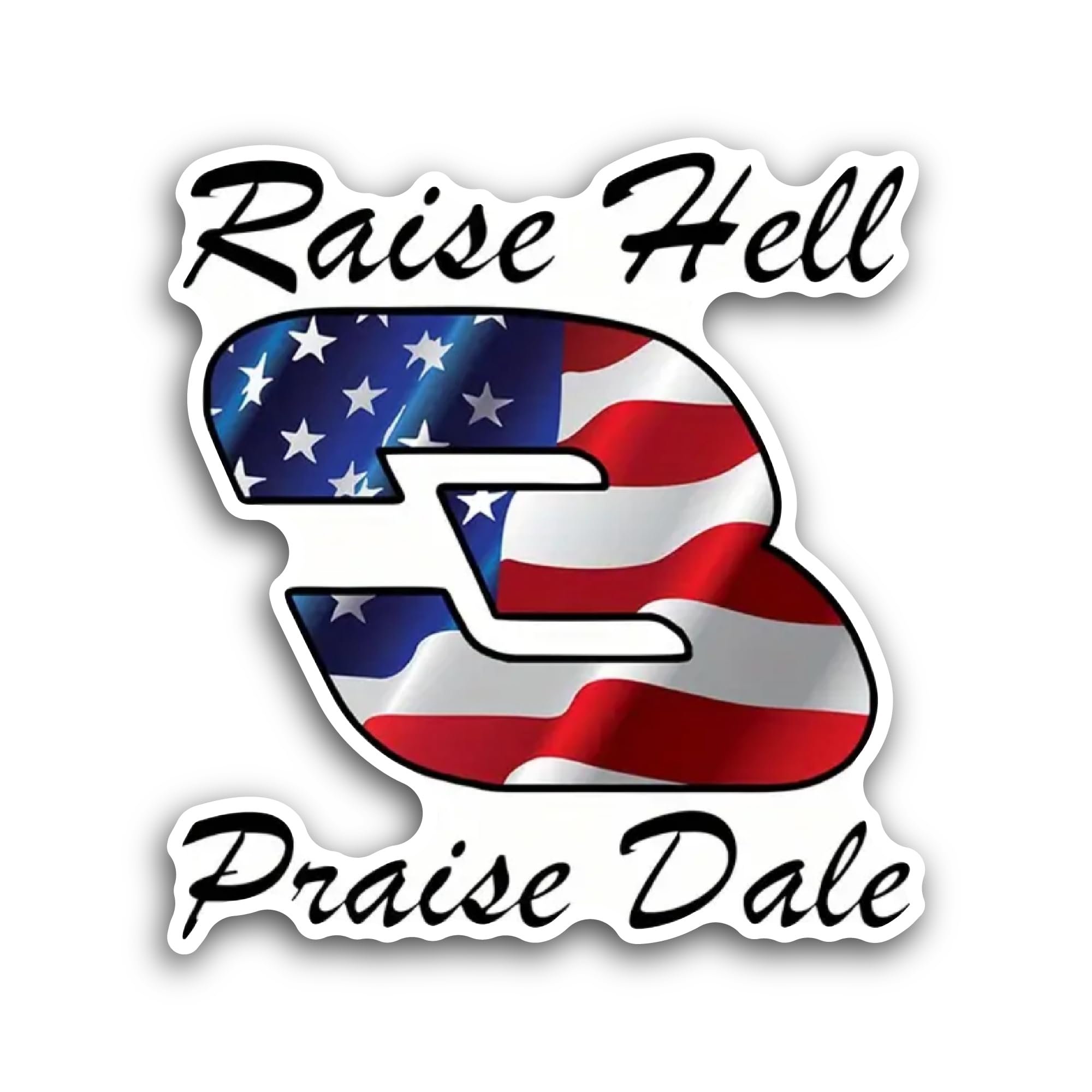 2 (Pieces) 3" and 5" Raise Hell Praise Dale Sticker, Waterproof Vinyl Decals for Many Purpose Like Cars, Trucks, Laptops, Phones, Windows and More