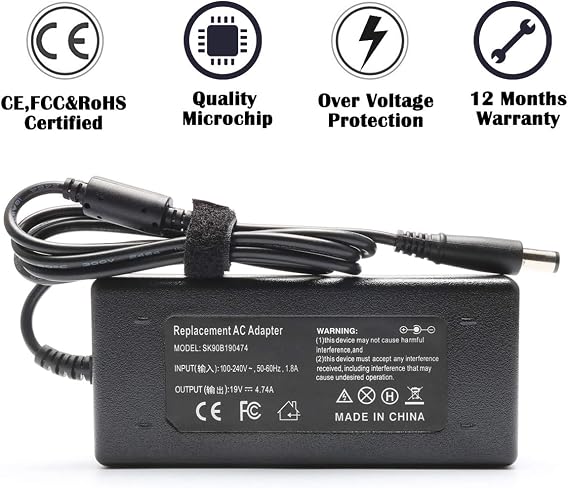 TSKYBEAR 90W AC Adapter Laptop Charger Compatible with Hp Elitebook 8460p 8470p 8440p 8560p 8760p 8460w 8470w 8570w Probook 4430s 4440s 4520s 4530s 4540s Compaq 6730b 6530b 6560b Notebook Power Cord