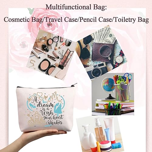 Miniatura 5 de BDPWSS Bolsa de maquillaje de cuentos de hadas, regalo de princesa de hadas, un sueño es un deseo que tu corazón hace bolsa de cosméticos para amiga
