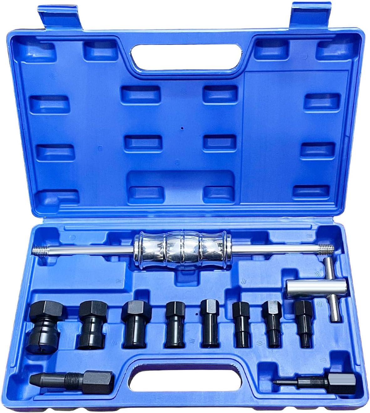 12PCS Blind Hole Collet Bearing Puller Set, Internal Bearing Extractor Puller Kit, Slide Hammer Bearing Puller Set with Expandable Collets 8-32MM Insert Bearing Remover Tool Set