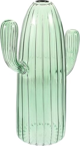 TEHAUX Florero decorativo con forma de cactus, pequeños jarrones de vidrio decorativos para centros de mesa, juego de recipientes de plantas de