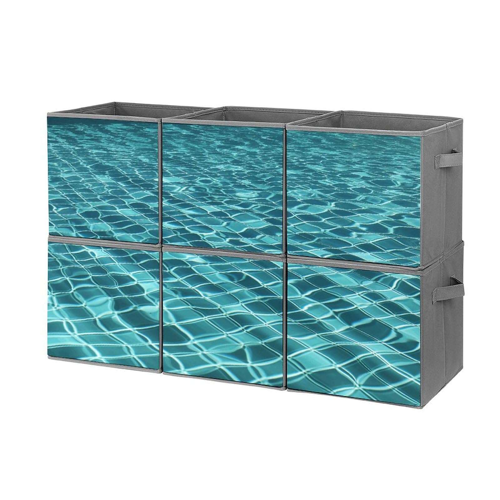Boîtes de rangement pliables au motif piscine pour organiser le dressing et la salle de bain