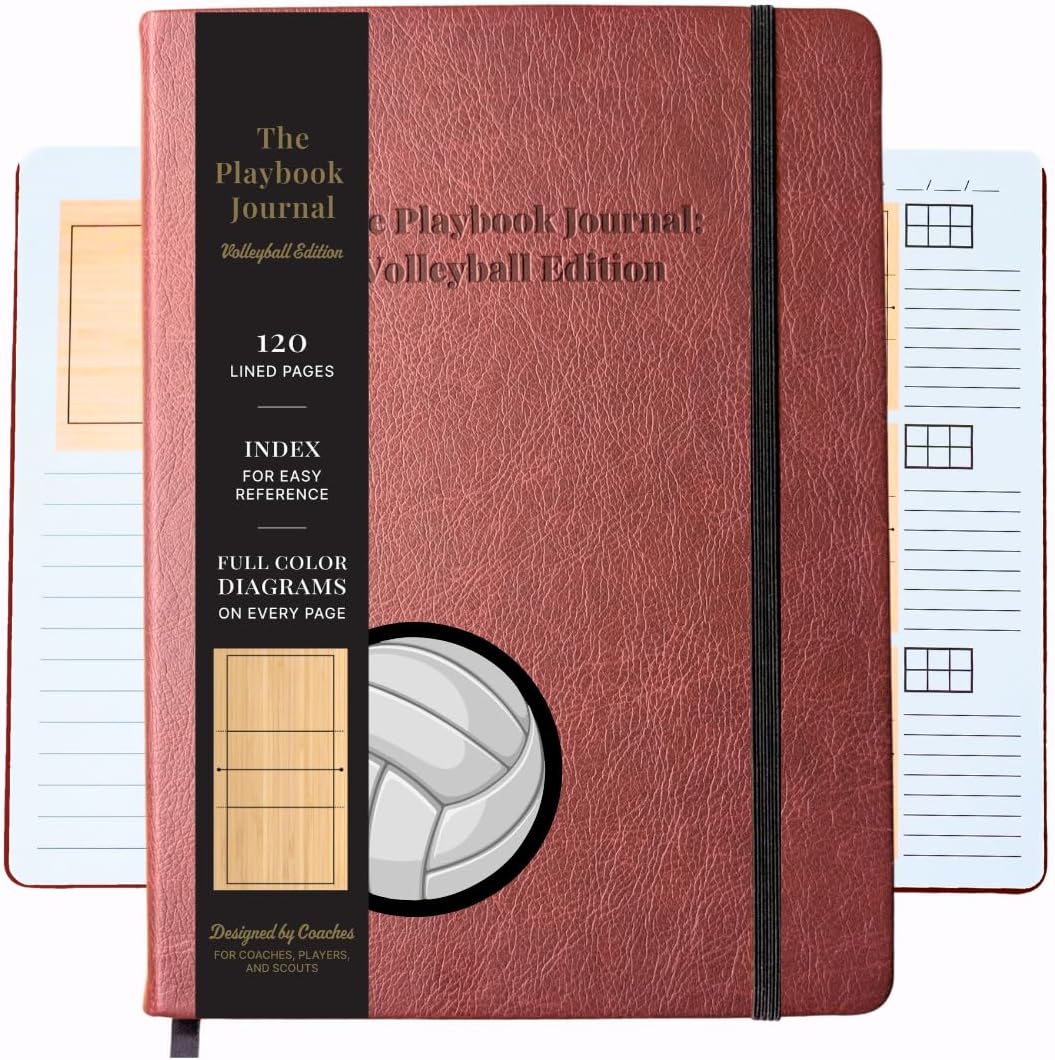 The Playbook Journal – Volleyball Notebook Coaching Book and Rotation Tracker, Volleyball Coaching Supplies and Essentials for Men & Women & Players, Coach Gifts
