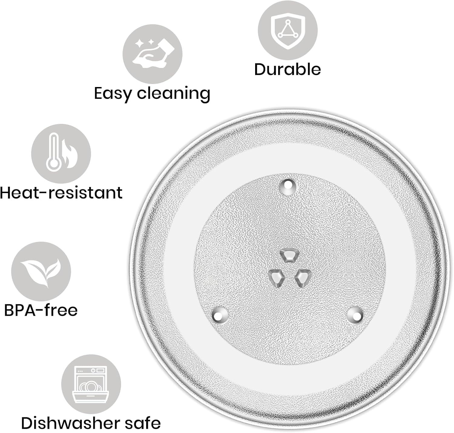 CalPalmy 13.5 Inch Microwave Glass Turntable Plate Replacement, 13 1/2" Microwave Plate Compatible with GE WB49X10002, Frigidaire 5304509621, Samsung DE74-20016A, Whirlpool W10451786 image 4