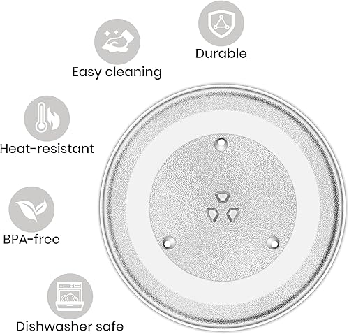 Miniatura 4 de CalPalmy Placa giratoria de vidrio para microondas de 13.5 pulgadas, placa de microondas de 13 1/2 pulgadas compatible con GE WB49X10002, Frigidaire