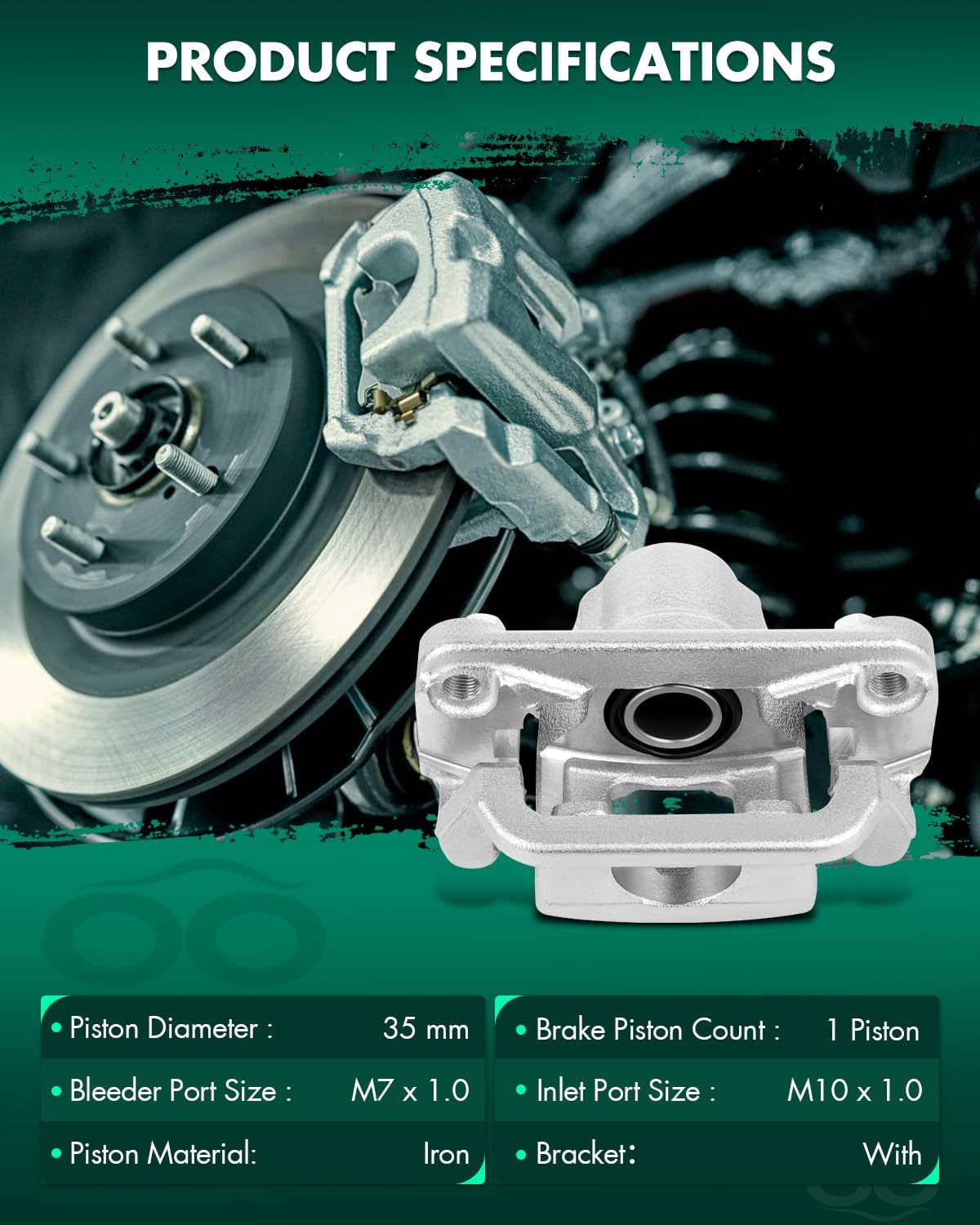 SCITOO Rear Left+Right Brake Calipers With Bracket 19-B2780A 19-B2781A For Nissan For Altima 07-12 For Nissan Juke 11-17 For Nissan For Maxima 07-08 For Nissan Sentra 11-12 14-16