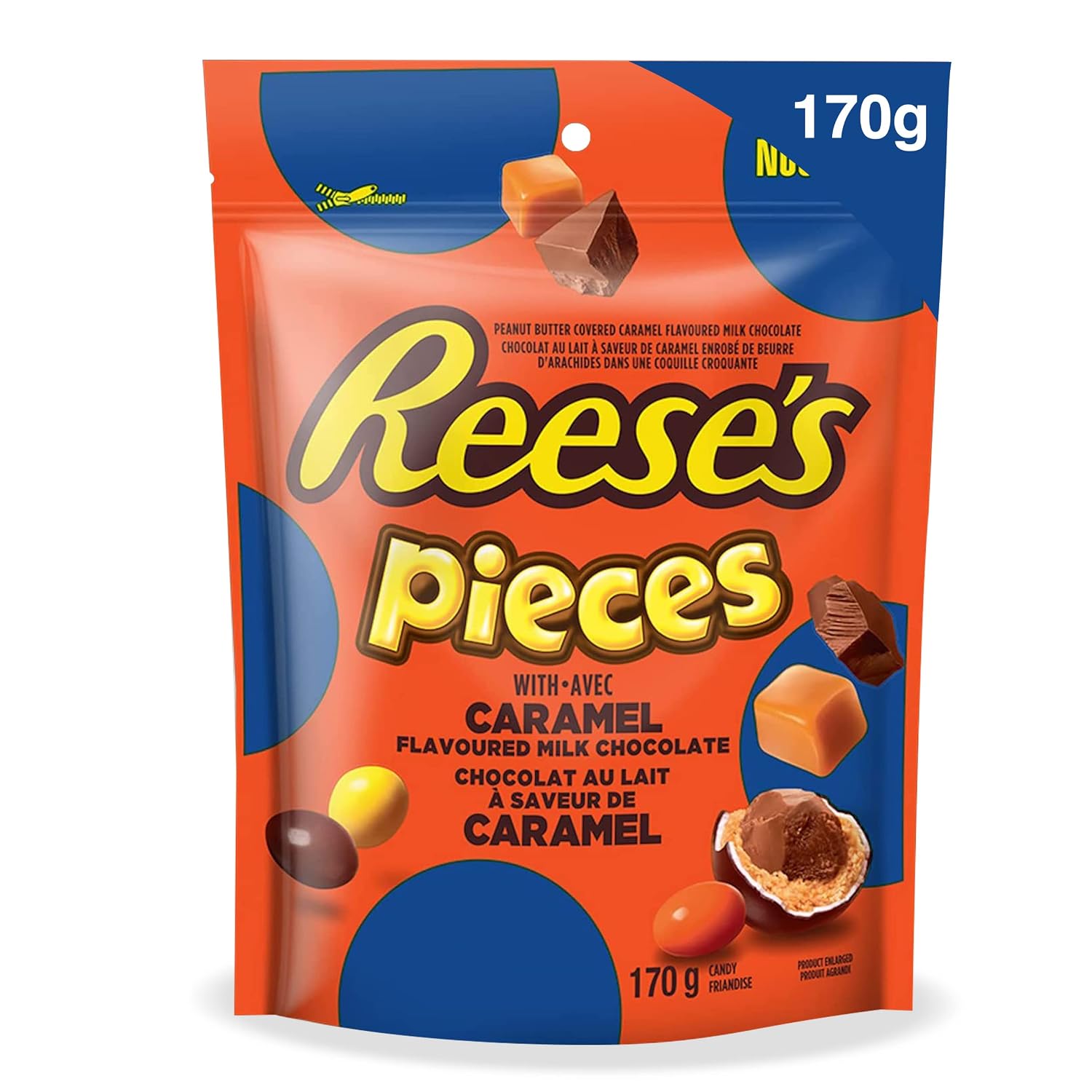 REESE'S PIECES with Caramel flavoured chocolate Candy