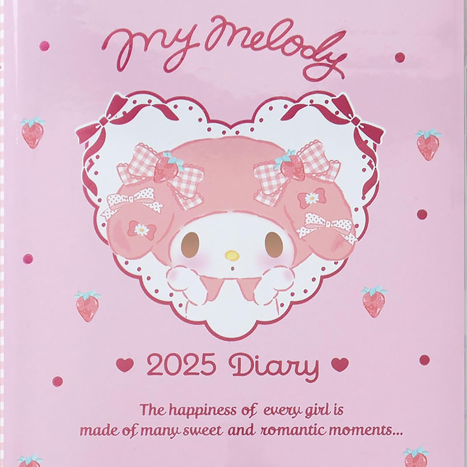Sanrio 455121 B6 Diary (Large-Ruled Type), My Melody 2025 Planner (Begins October 2024), Planned Sticker, Bookmark Included