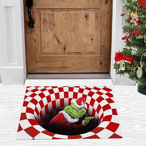 Miniatura 5 de Tapete con ilusión 3D, tapete visual de entrada de Navidad, para decoración de Navidad, para interiores y exteriores, tapete para puerta delantera,