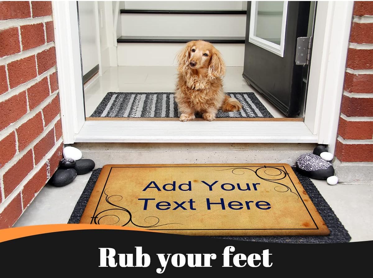 D-Story Personalized Door Mat - Custom Welcome Mats for Front Door Custom Family Name Text Funny Indoor Rug Housewarming Gift for Family Non-Slip Rubber Bottom Mat(18"x30")