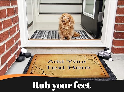 Miniatura 6 de Tapetes de bienvenida personalizados para exteriores añade tu texto diseño de decoración de interiores tapete antideslizante para puerta delantera