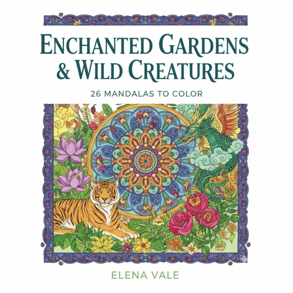 Enchanted Gardens & Wild Creatures: 26 Mandalas to Color