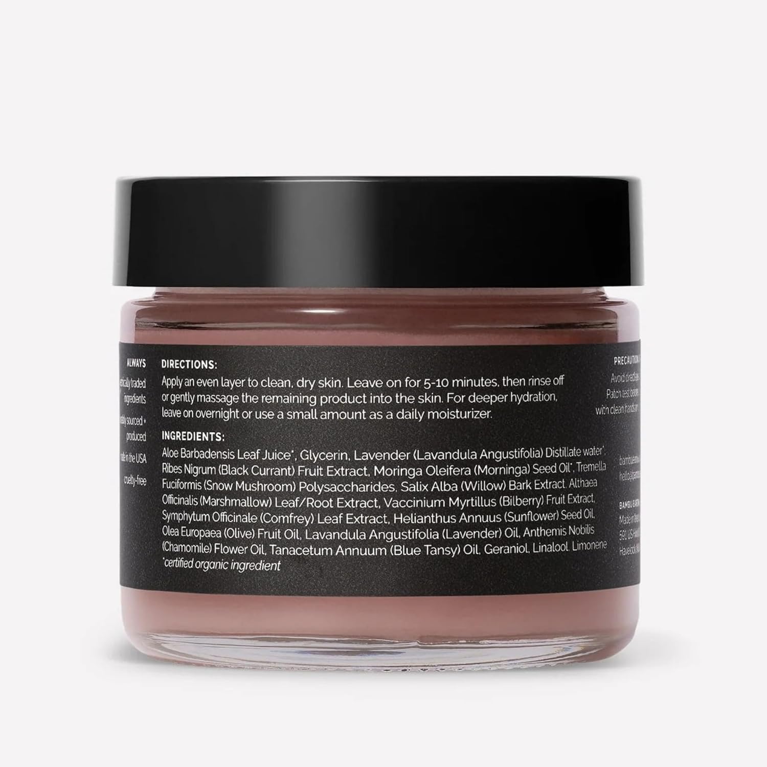 BAMBU EARTH Bilberry & Snow Mushroom Mask (2 oz) - Nourishing Facial Mask for All Skin Types, Blends with Powerful Organic Skin Care Ingredients for Deep Hydration Leaving Your Skin Soft & Supple - Image 2