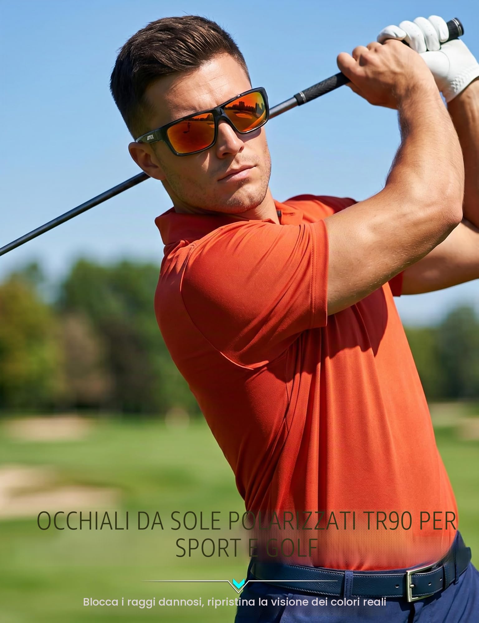 ATTCL Occhiali da sole polarizzati Wrap occhiali da sole UV occhiali sportivi TR90 montatura ultraleggera