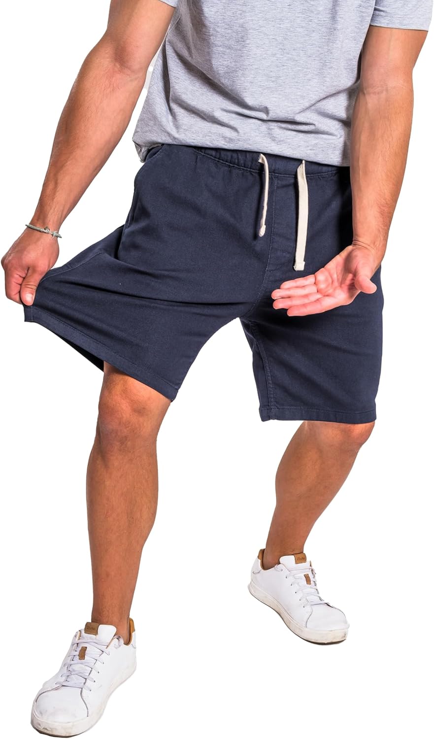 TPJ Mens Denkhaki Athletic Fit Everyday Comfort Shorts