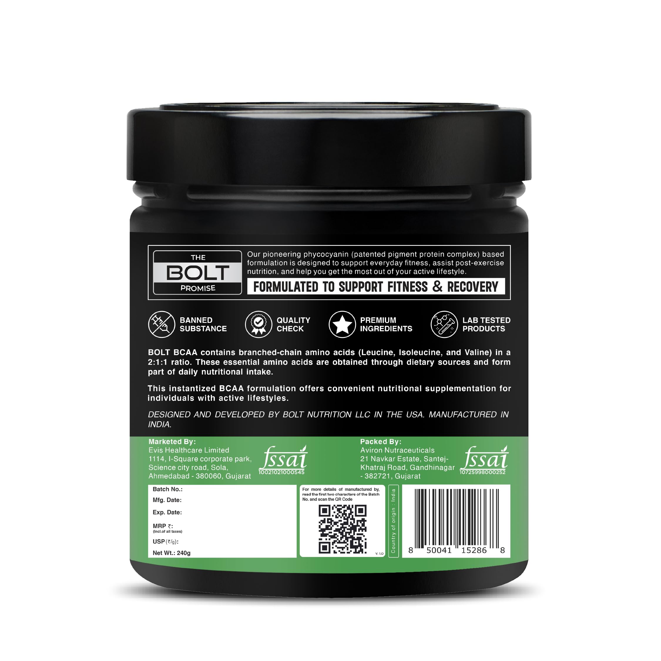 Bolt Bcaa 5000, 30 Servings, (Blueberry Blast, 240Gm) Powder — Amazon image 9