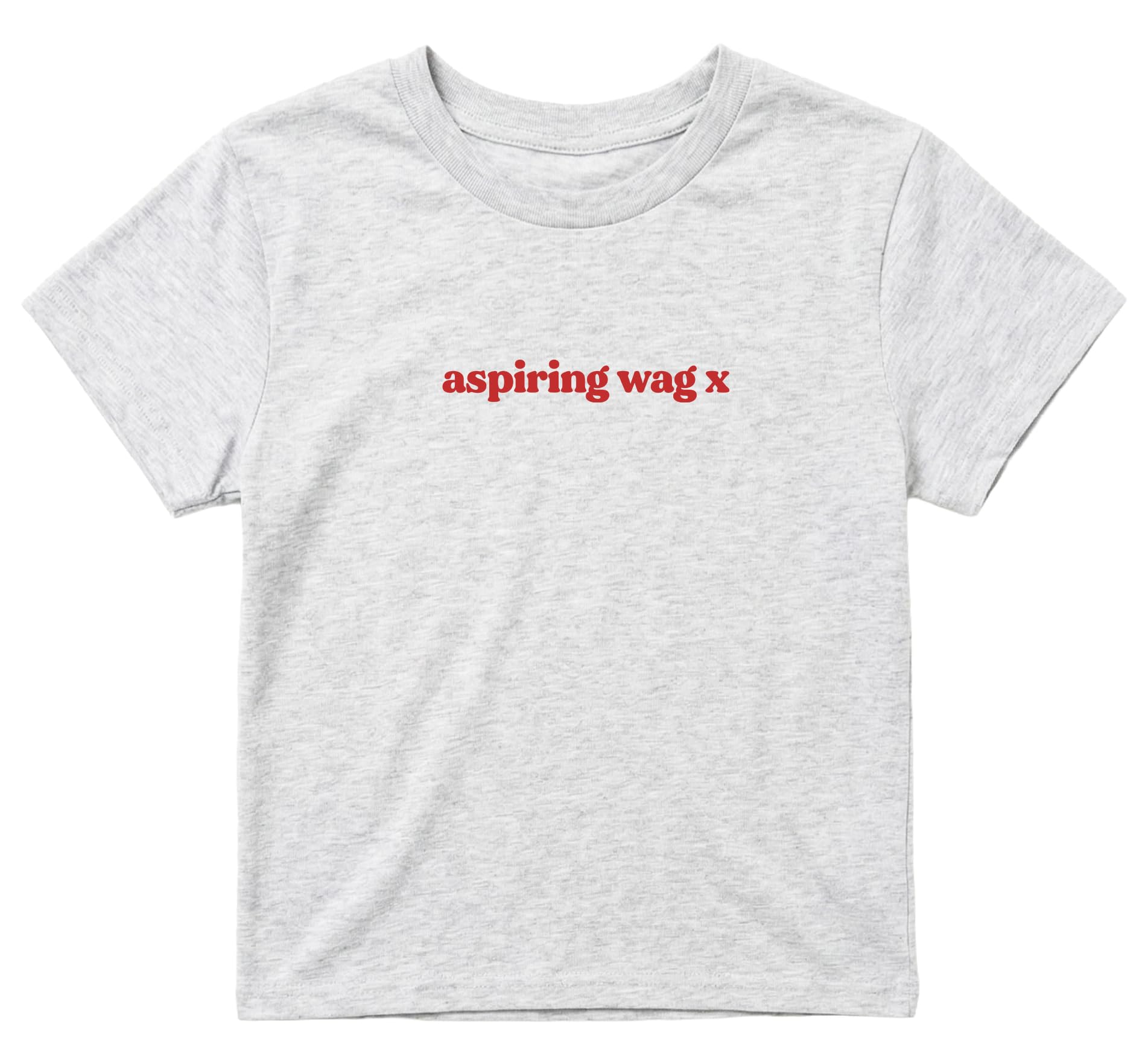 Sanfran Clothing Aspiring Wag Baby Tee T-Shirt Top World Football Shirt England Scotland Country Team 2026 Soccer Womens Flag Varsity Shirt Ash (Red Text) - Small โ image 1