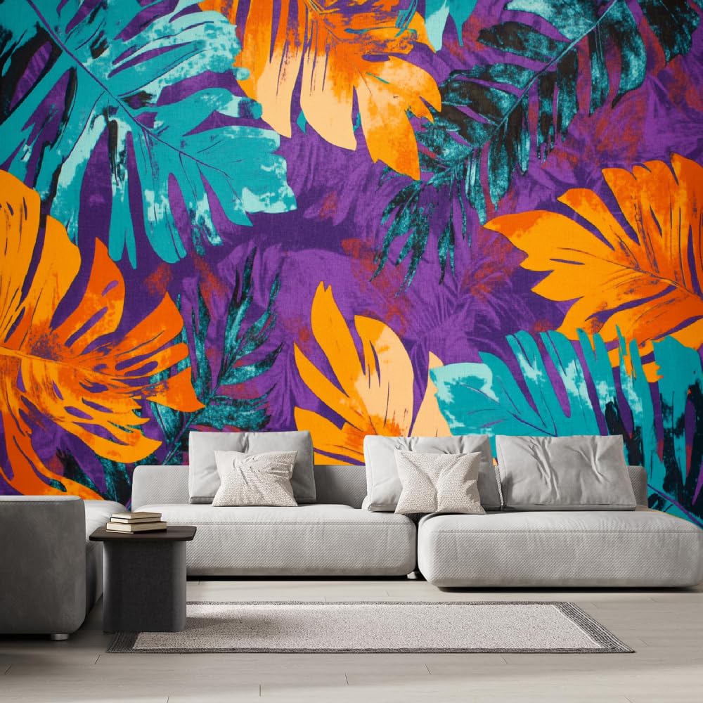 Mural de pared Hojas De Palma Papel pintado fotográfico grande Plantas Tropicales Vinilos murales impermeables para dormitorio infantil guardería decoración de fiesta 200x140cm