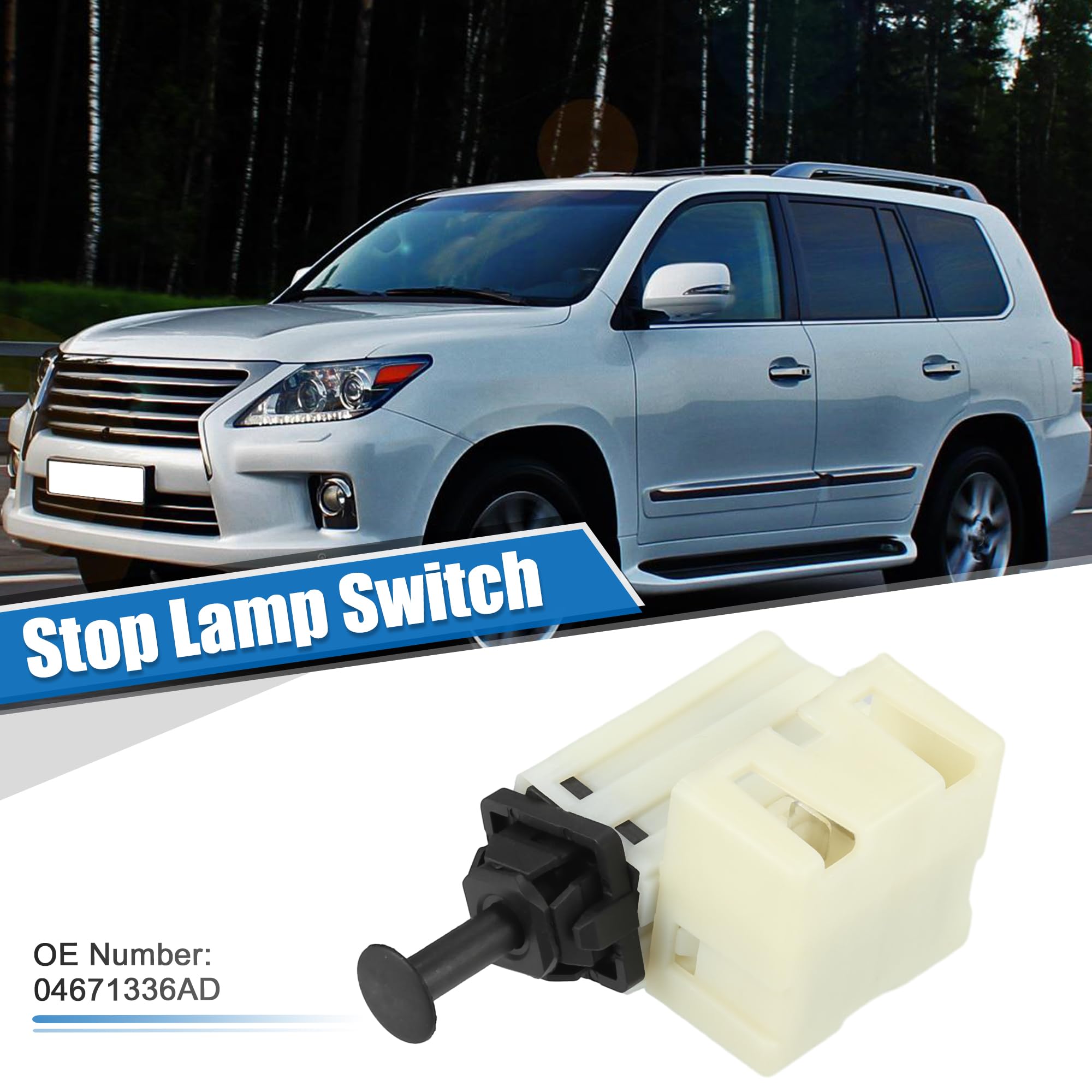 QUARKZMAN Bremslichtschalter Für Dodg Charger 07-10 1pc | Kunststoff, Metall, OE-Nr.: 04671336AD, Pin-Anzahl: 6, Schwarz, Beige, Für Chrysler & Für Dodg 2002-2016