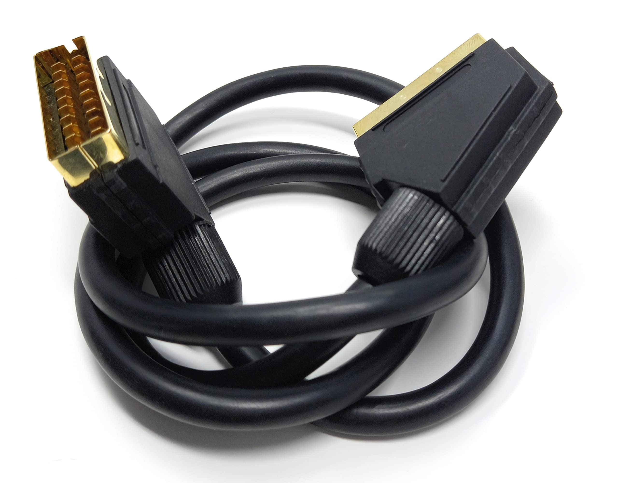 DRUT 1m Scart to Scart Cable Lead, 21 Pin Male to Male (Plug to Plug) RGB Cord for TV VCR, DVD Player Gold Plated (3ft) - Image 2