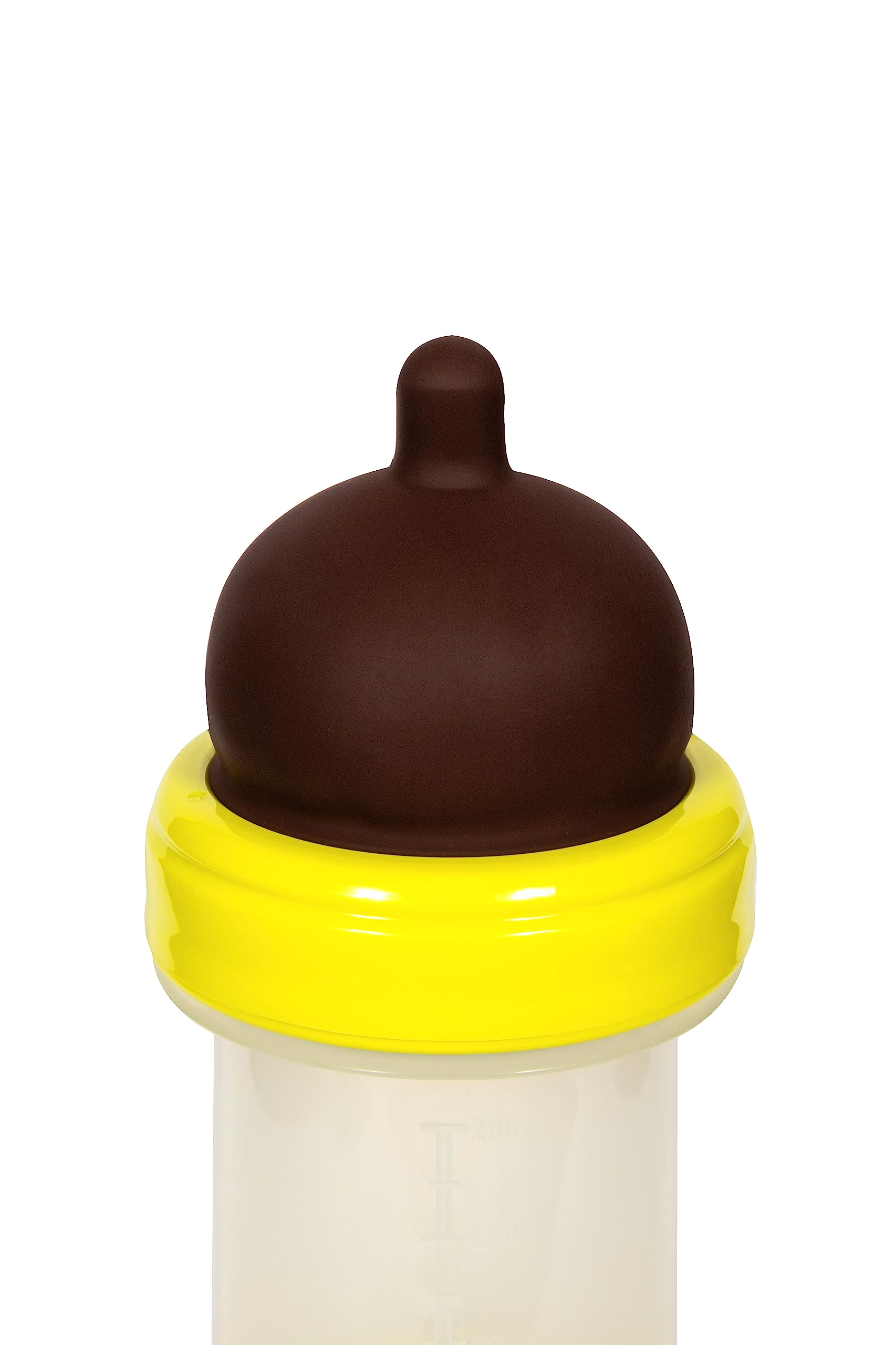 The Teatle Fast Flow Baby Bottle with Soft Silicone Orthodontic Teat - PVC, BPA Free, Anti-Colic Valve Baby Feeding Bottle with REALATCH Technology, Suitable for for 3+ Months, Dark, 200ml