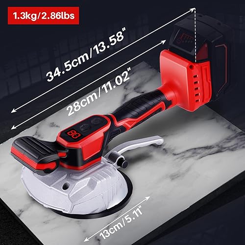 Miniatura 6 de YJINGRUI Máquina niveladora de vibraciones de azulejos, para batería Milwaukee de 18 V máxima, herramienta de instalación de azulejos inalámbrica,
