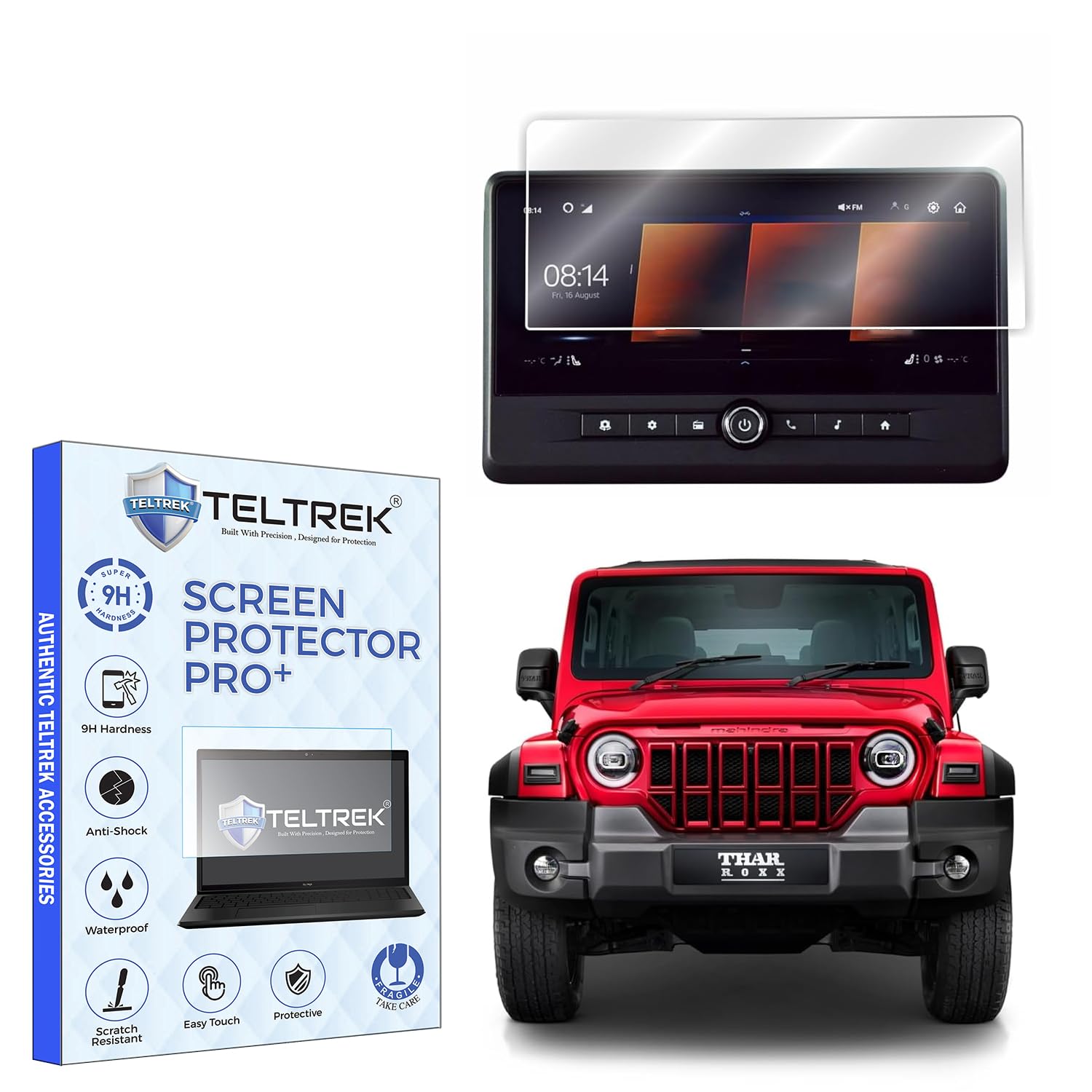 Screen Guard Compatible With MAHINDRA THAR 2026 & THAR ROXX [2024 - Running] || 10.25 INCH INFOTAINMENT Display Protector | Precise Fit For Thar LXT RWD, 4WD || Thar Rox MX1 MX3 MX5 AX3L AX5L AX7L 4x2 4x4 Variants-image-36