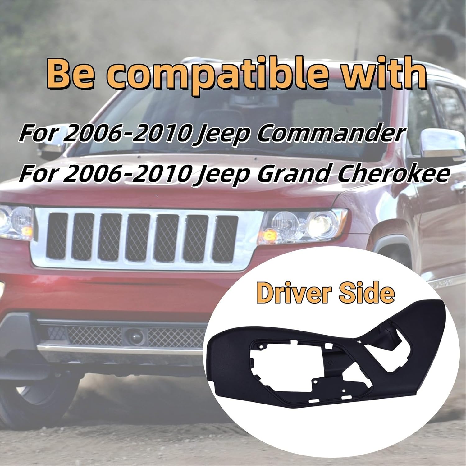 Front Driver Side LH Outer Seat Trim Panel Cap Compatible With Jeep Grand Cherokee Commander 2006 2007 2008 2009 2010 1BG391DVAA 1BG39XDVAA