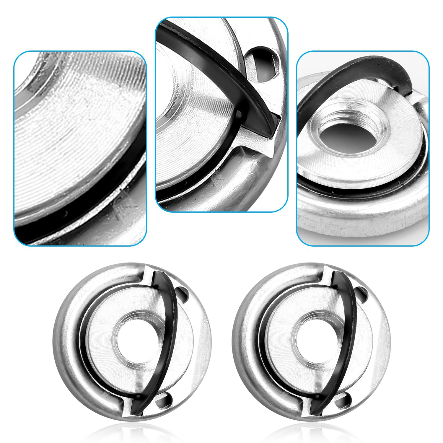 Bojueshaw 2pcs M14 Thread Self Locking Plate,Stainless Steel M14 Quick Release Pressure Plate Thread Flange Nut for Angle Grinder Fitting Part - Image 3