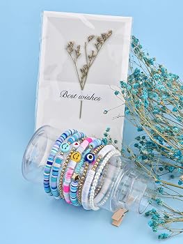 ブレスレット ・ イヤリング ・セット Amazon.co.jp: Abitoncc Preppy Heishiサーファーブレスレットセット