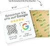 Stand / Sticker Card for Google Reviews – with QR Code and NFC – 6 x 6 cm (2x Pack White German)