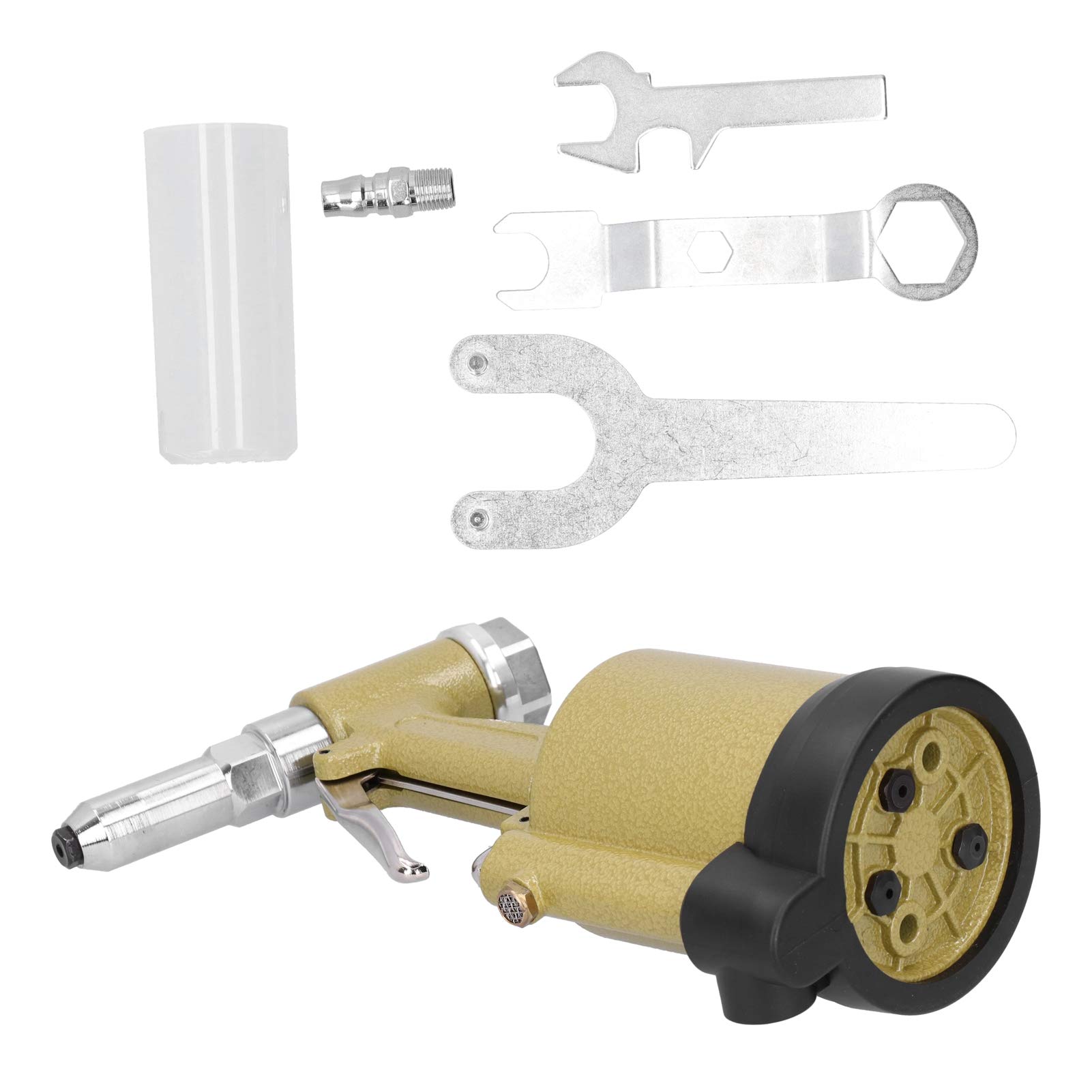Ejoyous Hydrauliczny Pneumatyczny Pistolet do Nitowania Nitownica Pneumatyczna z Aluminium Lotniczego z 3 ściągaczami Szczękowymi Skok 20 Mm 0,5 do 0,7 MPA Nitów Stalowych z Aluminium Warsztat (styl