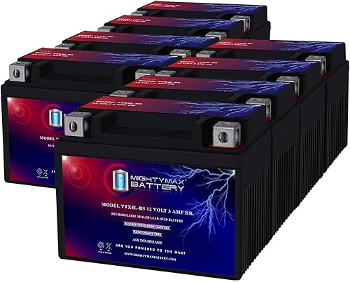 Miniatura 1 de Mighty Max Battery YTX4L-BS 12V 3Ah Replacement Battery compatible with Polaris Scrambler Sportsman ATV - 8 Pack