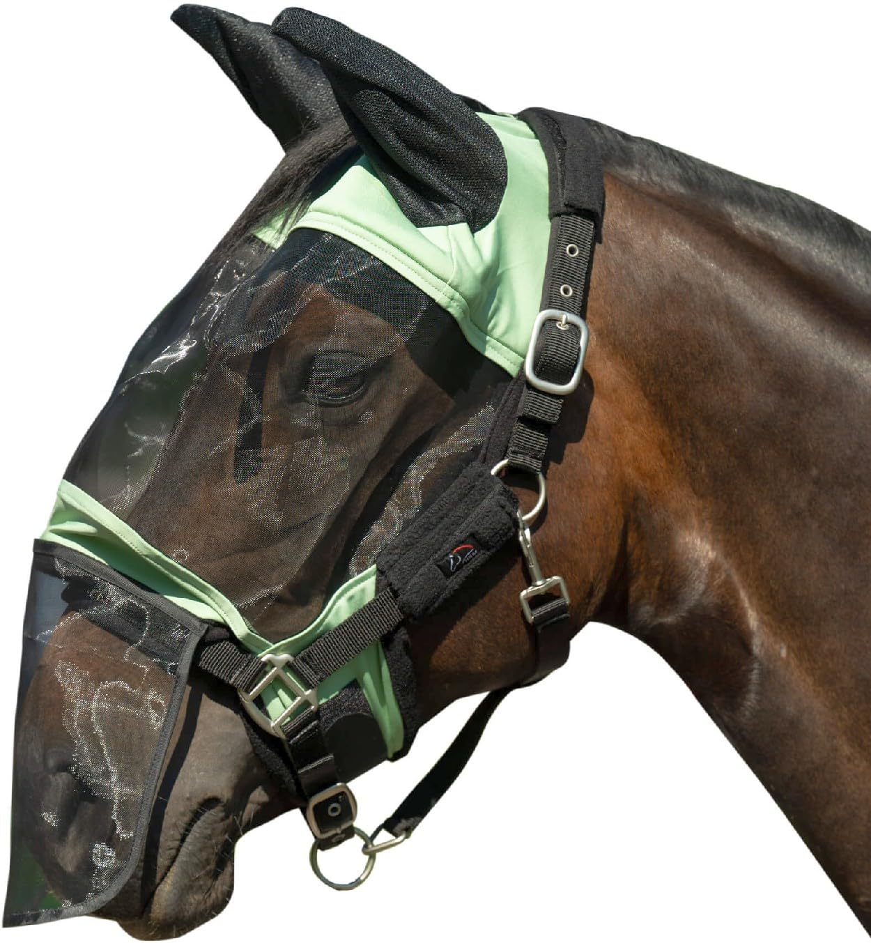 HKM Premium Anti fly mask with nose protection Jade Green Full