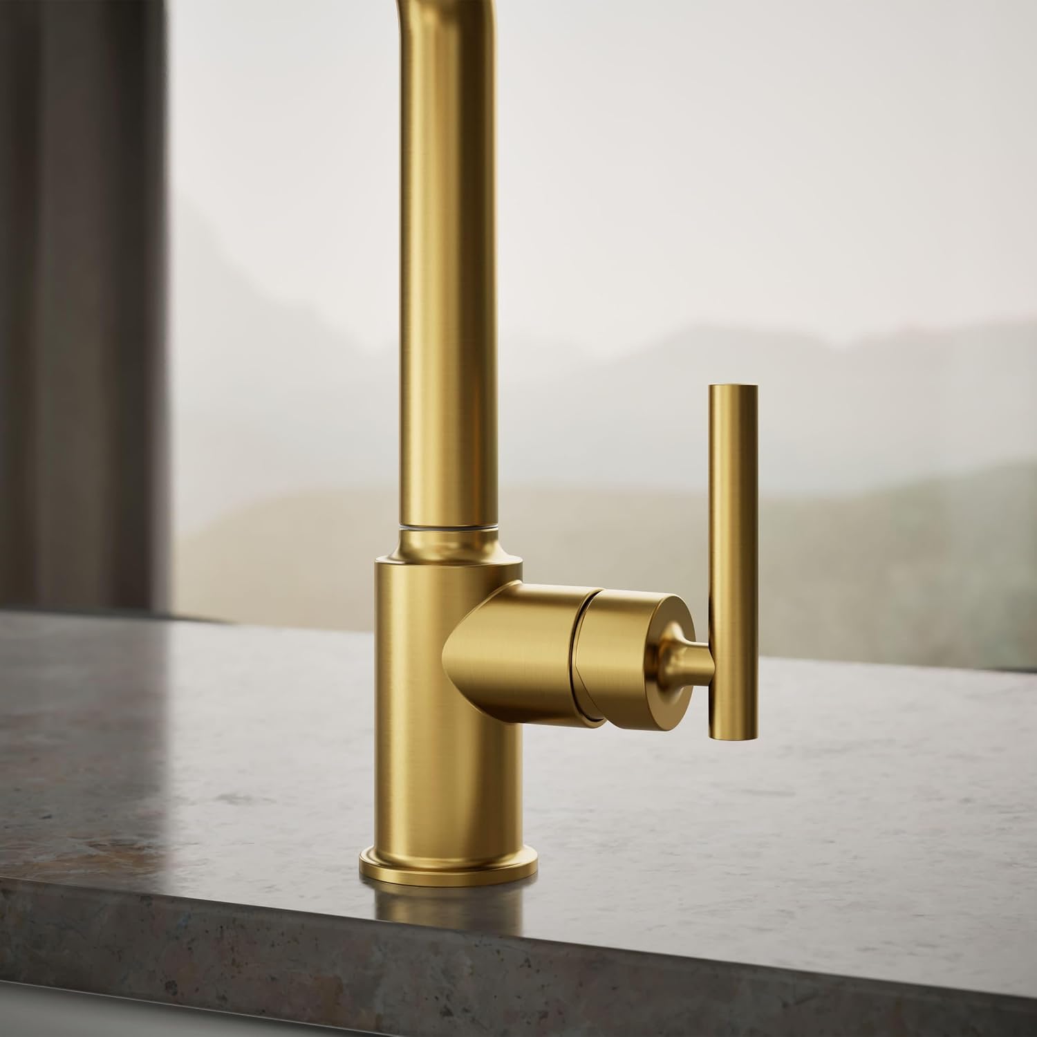 KOHLER Purist single-hole kitchen sink faucet with 8" pull-out spout