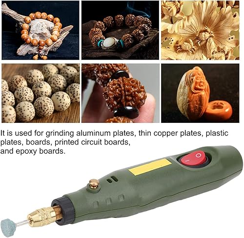 Miniatura 4 de Mini taladro eléctrico, 18000 rpm amoladora grabador rotativo tallador kit de herramientas tallador de madera de ágata enchufe EE.UU. AC 100-240V,